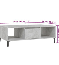 Couchtisch Betongrau 103,5x60x35 cm Holzwerkstoff