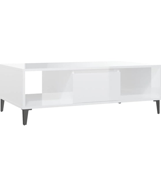 Couchtisch Hochglanz-Weiß 103,5x60x35 cm Holzwerkstoff