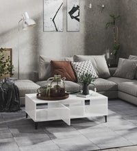 Couchtisch Hochglanz-Weiß 103,5x60x35 cm Holzwerkstoff