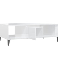 Couchtisch Hochglanz-Weiß 103,5x60x35 cm Holzwerkstoff