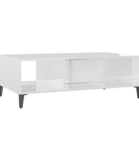 Couchtisch Hochglanz-Weiß 103,5x60x35 cm Holzwerkstoff