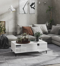 Couchtisch Hochglanz-Weiß 103,5x60x35 cm Holzwerkstoff