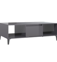 Couchtisch Hochglanz-Grau 103,5x60x35 cm Holzwerkstoff