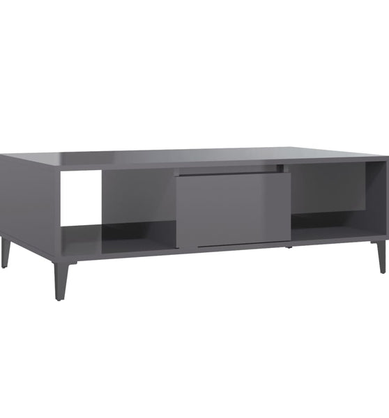 Couchtisch Hochglanz-Grau 103,5x60x35 cm Holzwerkstoff