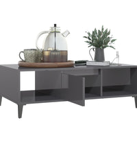 Couchtisch Hochglanz-Grau 103,5x60x35 cm Holzwerkstoff