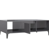 Couchtisch Hochglanz-Grau 103,5x60x35 cm Holzwerkstoff