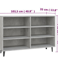 Sideboard Betongrau 103,5x35x70 cm Holzwerkstoff