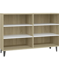 Sideboard Weiß und Sonoma-Eiche 103,5x35x70 cm Holzwerkstoff