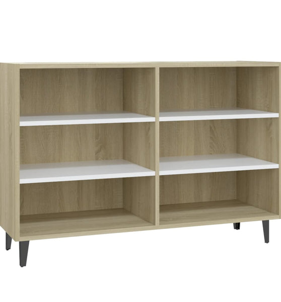 Sideboard Weiß und Sonoma-Eiche 103,5x35x70 cm Holzwerkstoff