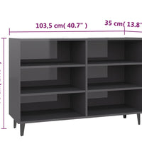 Sideboard Hochglanz-Grau 103,5x35x70 cm Holzwerkstoff