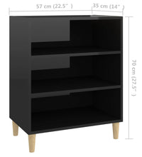 Sideboard Hochglanz-Schwarz 57x35x70 cm Holzwerkstoff