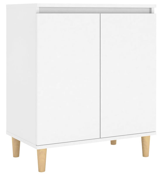 Sideboard mit Massivholz-Beinen Weiß 60x35x70 cm Holzwerkstoff
