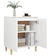 Sideboard mit Massivholz-Beinen Weiß 60x35x70 cm Holzwerkstoff