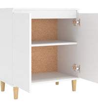 Sideboard mit Massivholz-Beinen Weiß 60x35x70 cm Holzwerkstoff