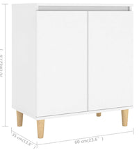 Sideboard mit Massivholz-Beinen Weiß 60x35x70 cm Holzwerkstoff