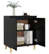 Sideboard mit Massivholz-Beinen Schwarz 60x35x70 cm