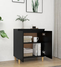 Sideboard mit Massivholz-Beinen Schwarz 60x35x70 cm
