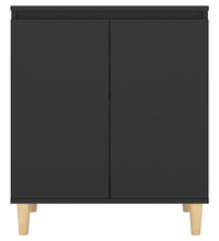 Sideboard mit Massivholz-Beinen Schwarz 60x35x70 cm