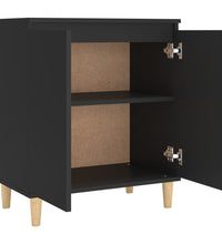 Sideboard mit Massivholz-Beinen Schwarz 60x35x70 cm