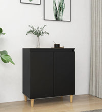 Sideboard mit Massivholz-Beinen Schwarz 60x35x70 cm