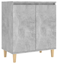 Sideboard mit Massivholz-Beinen Betongrau 60x35x70 cm