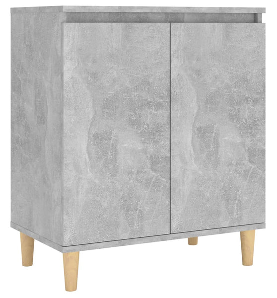 Sideboard mit Massivholz-Beinen Betongrau 60x35x70 cm