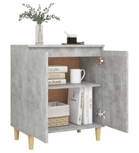 Sideboard mit Massivholz-Beinen Betongrau 60x35x70 cm