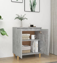 Sideboard mit Massivholz-Beinen Betongrau 60x35x70 cm