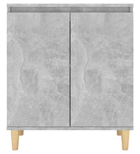 Sideboard mit Massivholz-Beinen Betongrau 60x35x70 cm