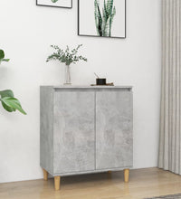 Sideboard mit Massivholz-Beinen Betongrau 60x35x70 cm