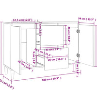 Sideboard Hochglanz-Weiß 101x35x70 cm Holzwerkstoff