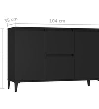 Sideboard Schwarz 104x35x70 cm Holzwerkstoff