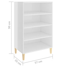 Sideboard Hochglanz-Weiß 57x35x90 cm Holzwerkstoff