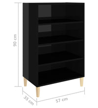 Sideboard Hochglanz-Schwarz 57x35x90 cm Holzwerkstoff