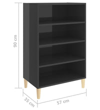 Sideboard Hochglanz-Grau 57x35x90 cm Holzwerkstoff