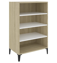 Sideboard Weiß Sonoma-Eiche 57x35x90 cm Holzwerkstoff
