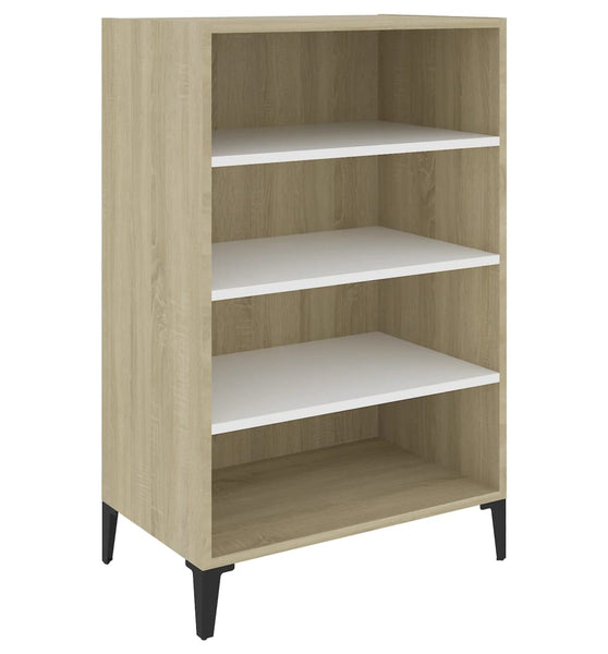 Sideboard Weiß Sonoma-Eiche 57x35x90 cm Holzwerkstoff