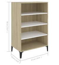 Sideboard Weiß Sonoma-Eiche 57x35x90 cm Holzwerkstoff