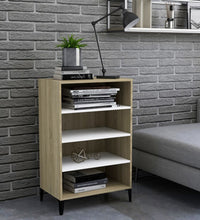 Sideboard Weiß Sonoma-Eiche 57x35x90 cm Holzwerkstoff