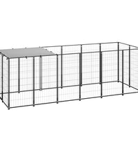 Hundezwinger Schwarz 330x110x110 cm Stahl