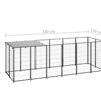 Hundezwinger Schwarz 330x110x110 cm Stahl