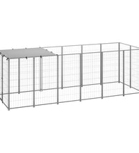 Hundezwinger Silbern 330x110x110 cm Stahl