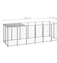 Hundezwinger Silbern 330x110x110 cm Stahl