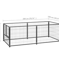 Hundezwinger Schwarz 200x100x70 cm Stahl