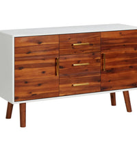 Sideboard 110x35x70 cm Massivholz Akazie und MDF