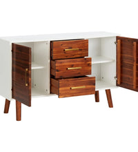 Sideboard 110x35x70 cm Massivholz Akazie und MDF