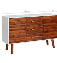 Sideboard 110x35x70 cm Massivholz Akazie und MDF