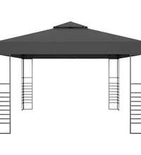 Pavillon mit LED-Lichterkette 3x4 m Anthrazit