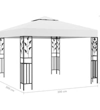 Pavillon mit LED-Lichterkette 3x3 m Weiß