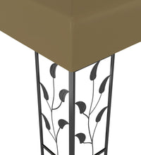 Pavillon mit LED-Lichterkette 3x3 m Taupe